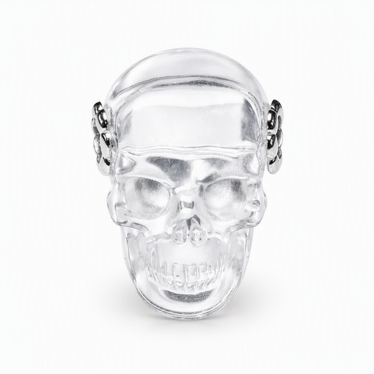 1.0" Clear Quartz Crystal Skull Necklace - Front View