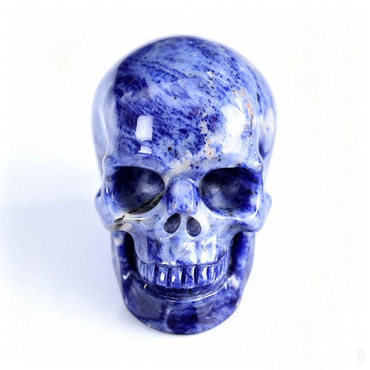 4.5" Sodalite Crystal Skull front view