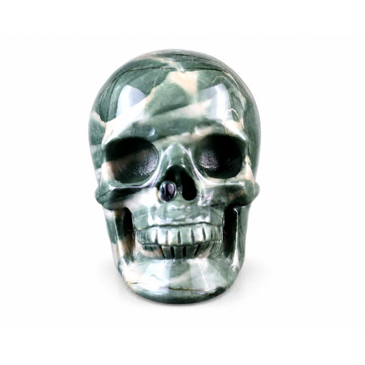Nine Dragon Jade crystal skull front
