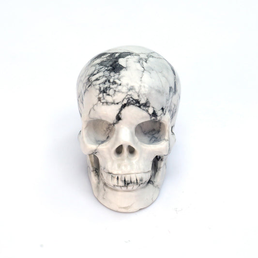 Howlite crystal skull front