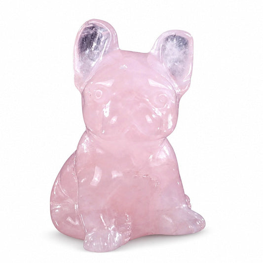 2.0" Rose Quartz Bulldog