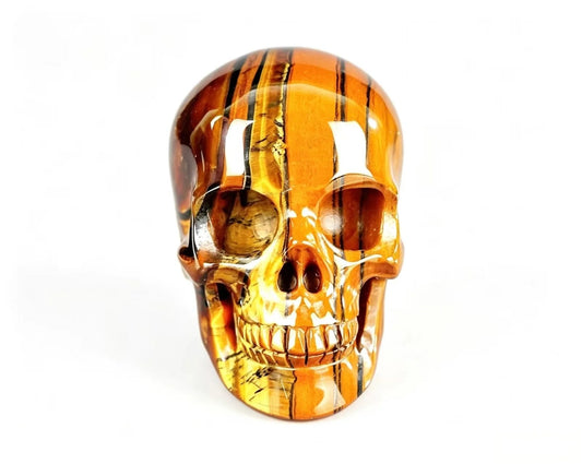 4.5 Inch Tiger's Eye Crystal Skull front view