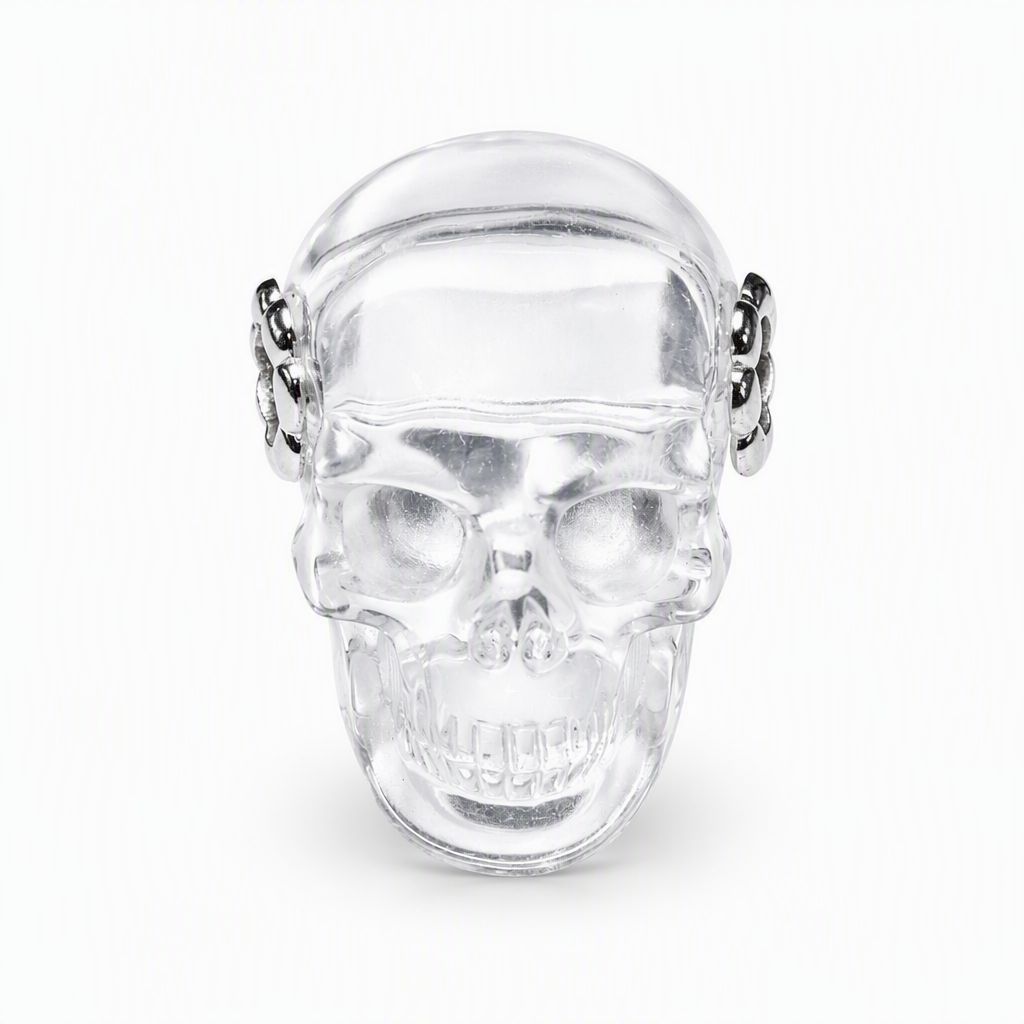 1.0" Clear Quartz Crystal Skull Necklace - Front View