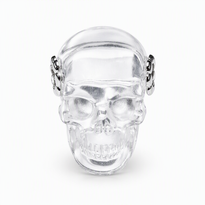 1.0" Clear Quartz Crystal Skull Necklace - Front View
