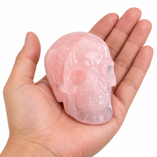 3.0" Rose Quartz Crystal Skull
