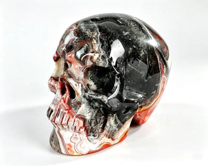 3.0 Inch Red Crazy Lace Agate Crystal Skull left side view