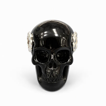 1.0" Black Obsidian Crystal Skull Necklace - Three Quarter Angle