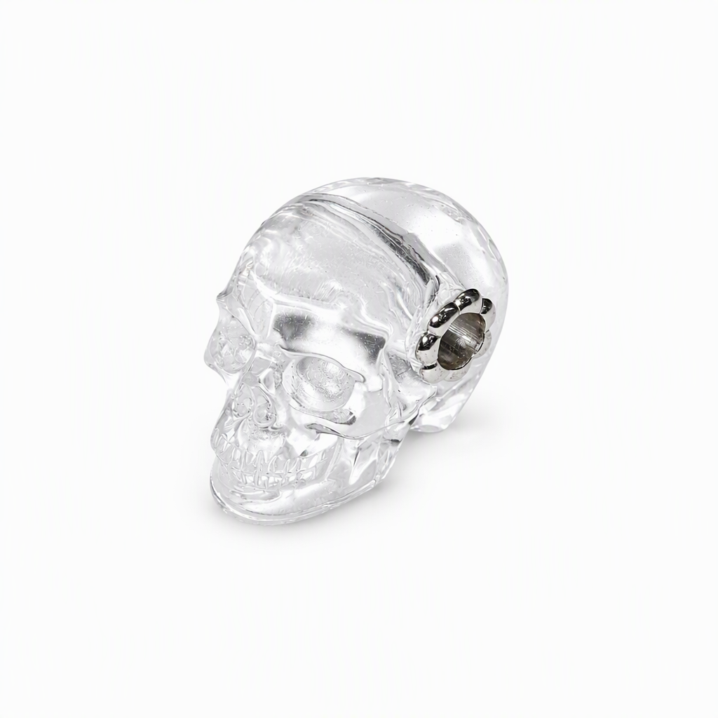 1.0" Clear Quartz Crystal Skull Necklace - Right Side Profile