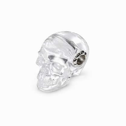 1.0" Clear Quartz Crystal Skull Necklace - Right Side Profile
