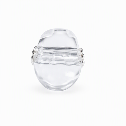1.0" Clear Quartz Crystal Skull Necklace - Left Side Profile