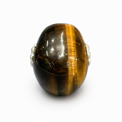 1.0" Tiger's Eye Crystal Skull Necklace - Left Side Profile