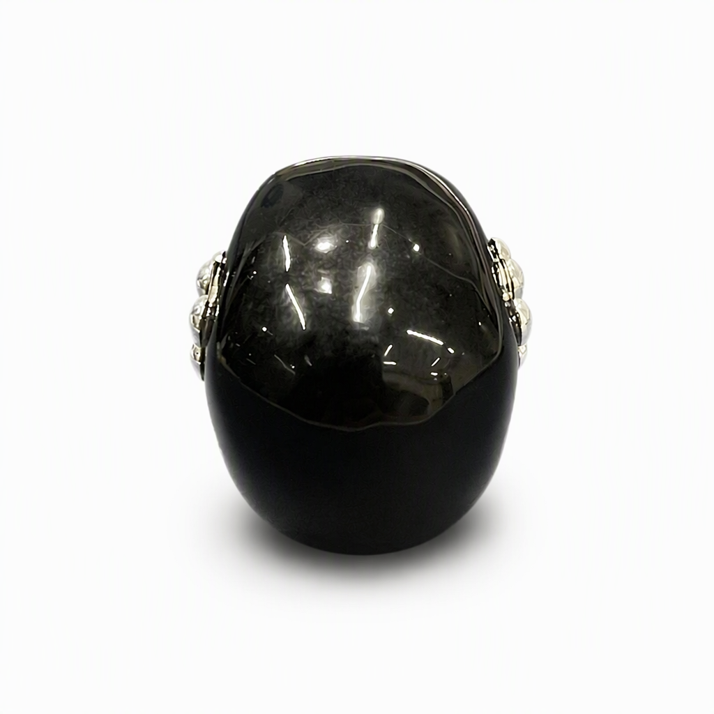 1.0" Black Obsidian Crystal Skull Necklace - Back View