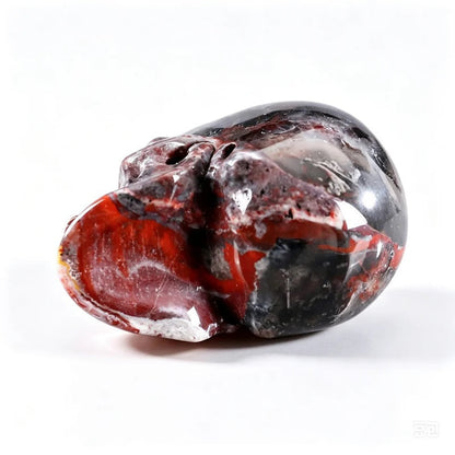 2.2 Inch Red Crazy Lace Agate Crystal Skull left front view