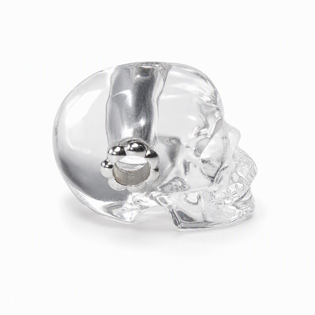 1.0" Clear Quartz Crystal Skull Necklace - Back View