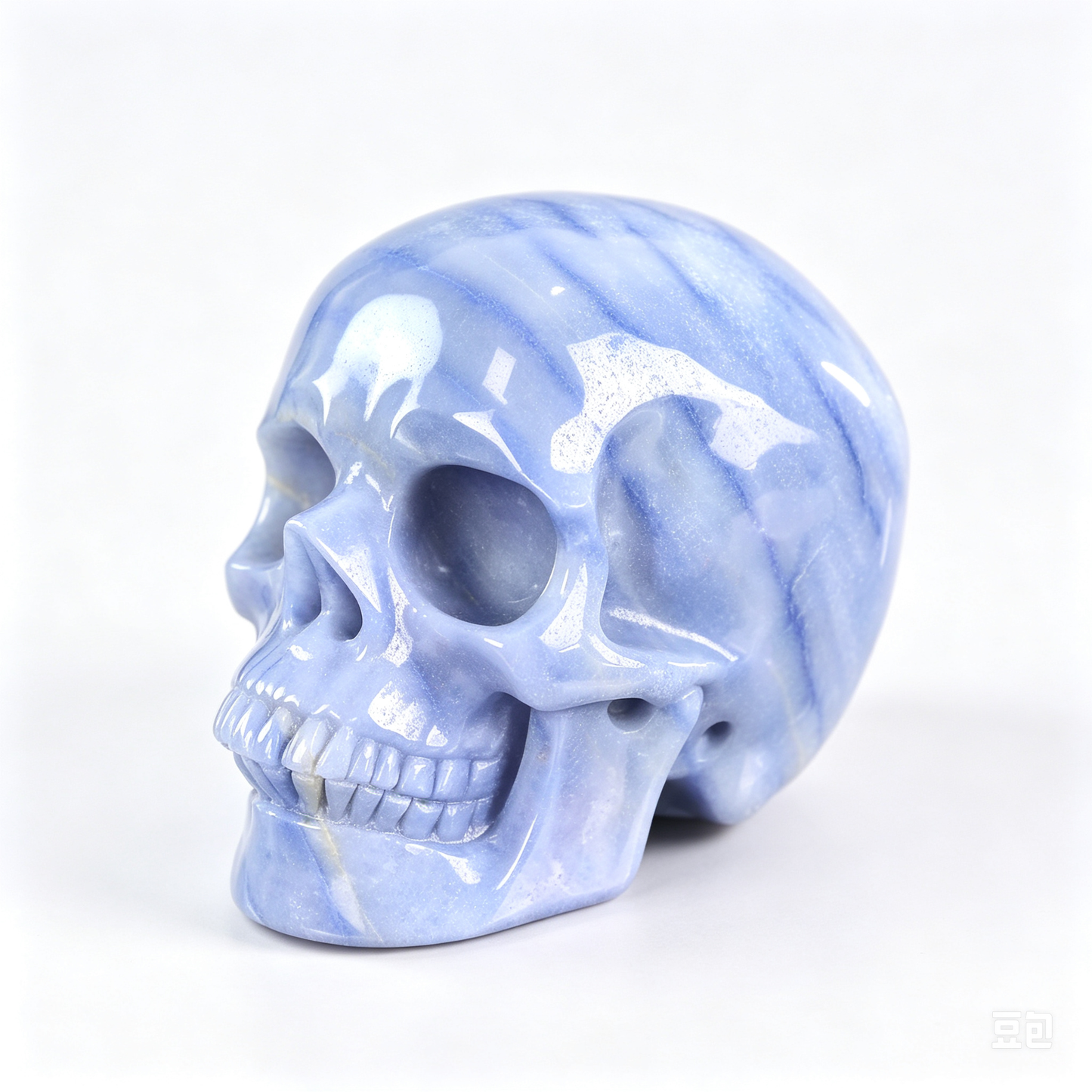 3.0"Natural Blue Aventurine Crystal Skull Spiritual Soothing Ornament