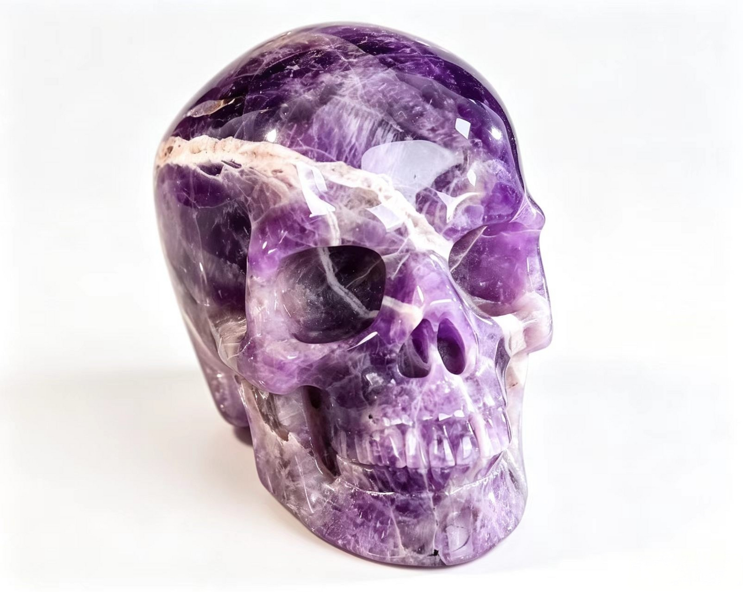 2.2" Natural Amethyst Crystal Skull Spiritual Calming Ornament