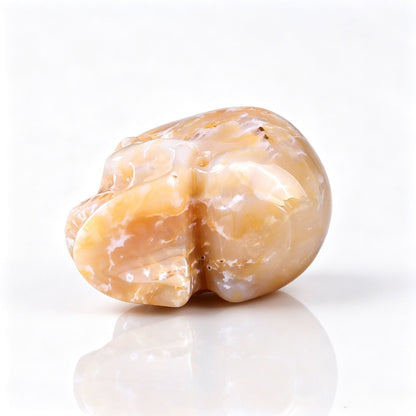 2.2" Yellow Chalcedony Crystal Skull - Low Angle Side View