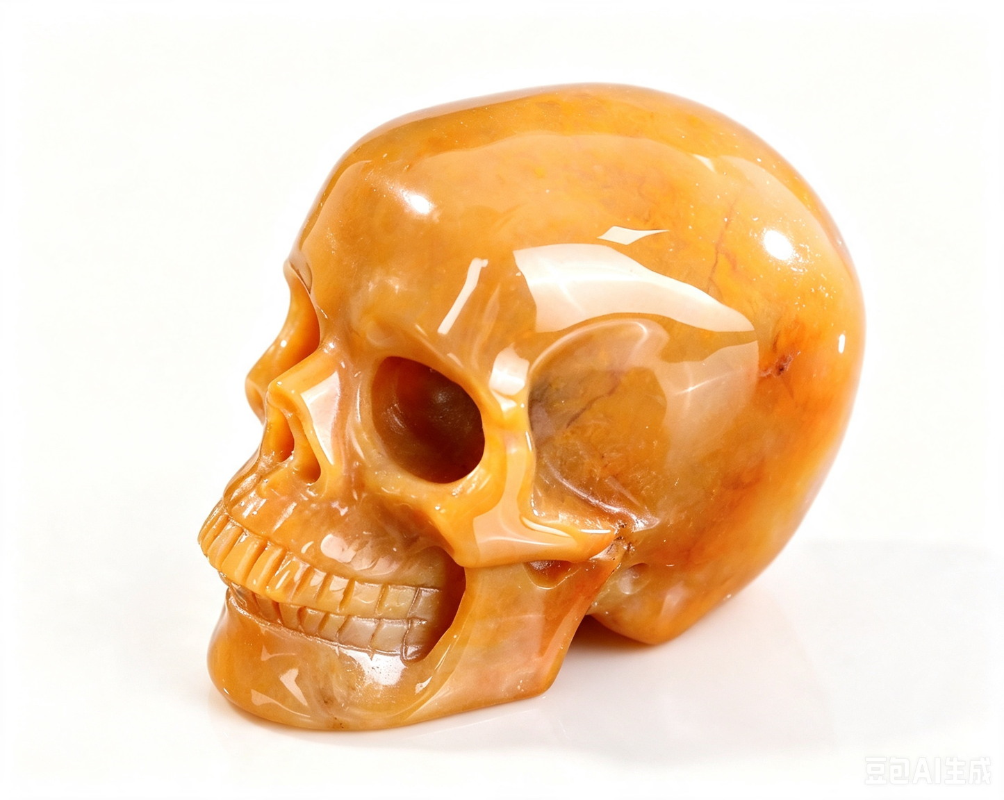 4.5"Natural Yellow Chalcedony Crystal Skull Spiritual Optimism Ornament