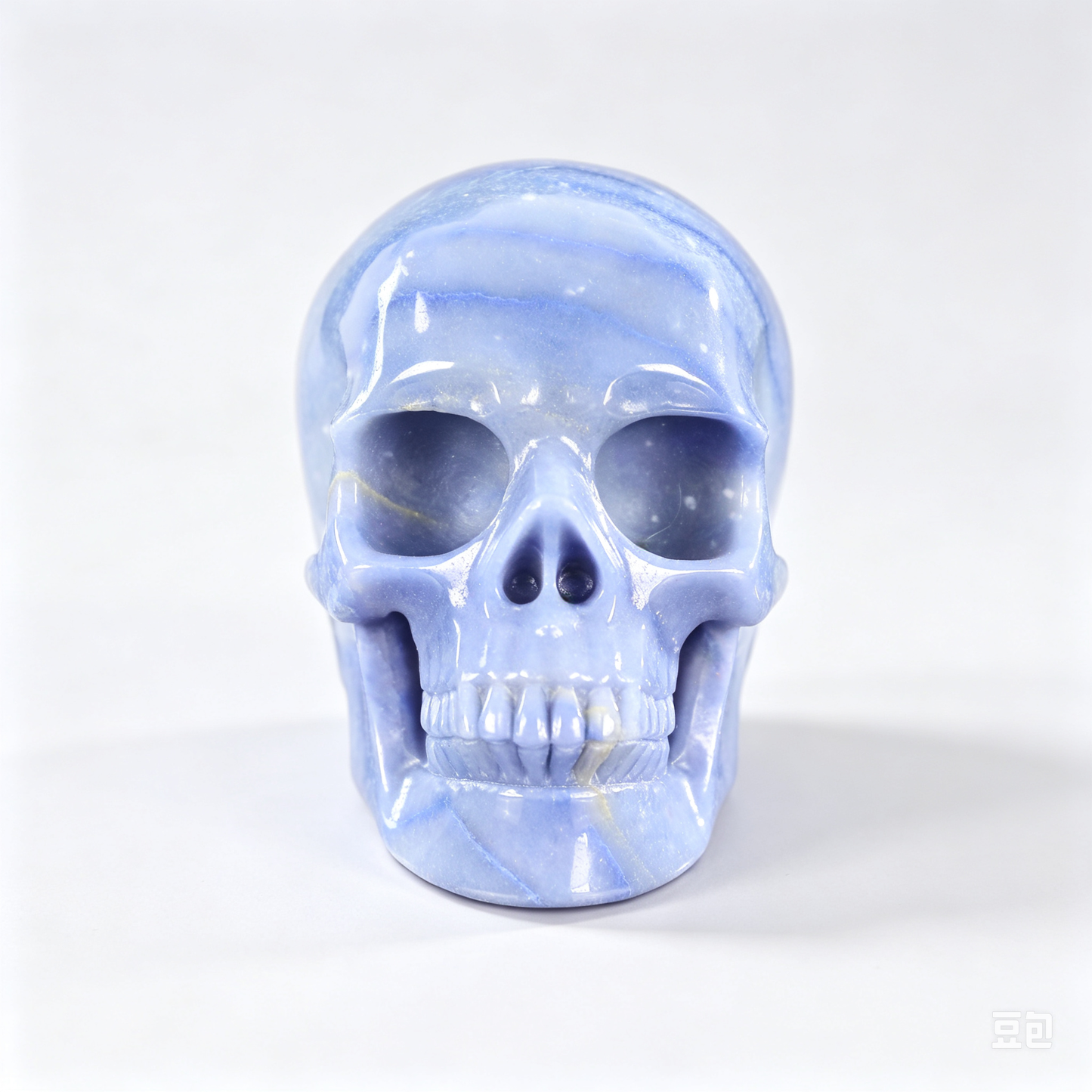 3.0"Natural Blue Aventurine Crystal Skull Spiritual Soothing Ornament