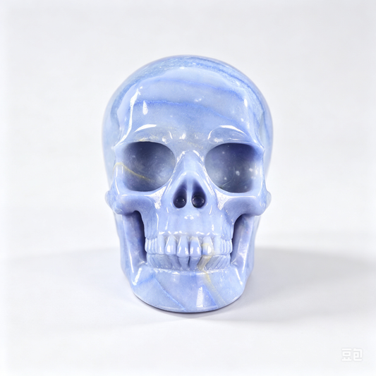 3.0"Natural Blue Aventurine Crystal Skull Spiritual Soothing Ornament