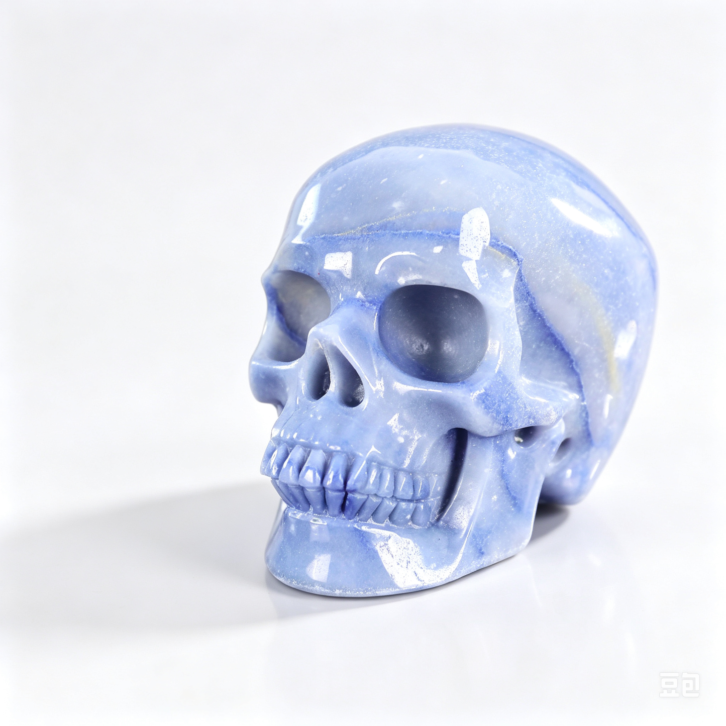 2.2"Natural Blue Aventurine Crystal Skull Spiritual Soothing Ornament