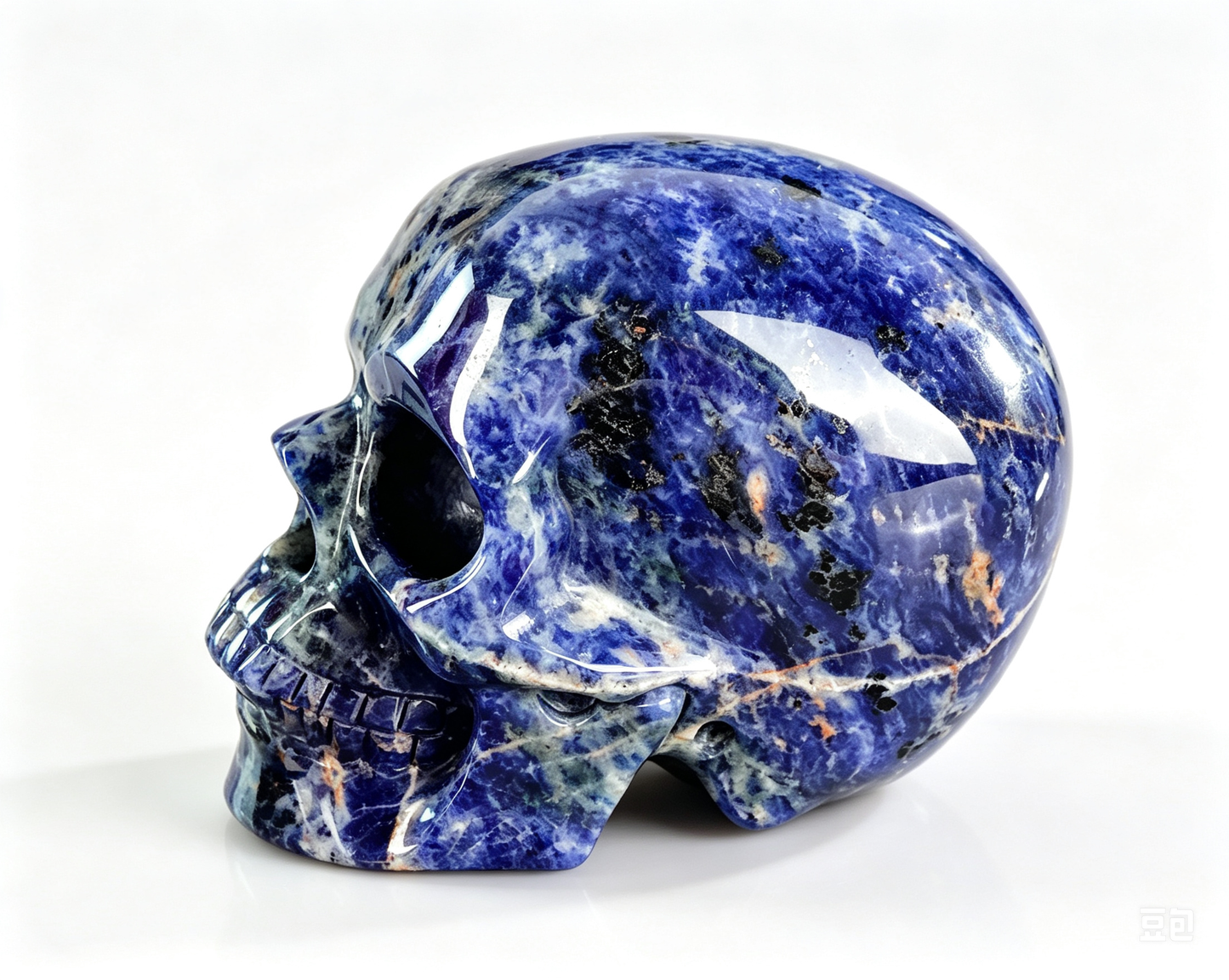 3.0"Natural Sodalite Crystal Skull Spiritual Truth & Calming Ornament