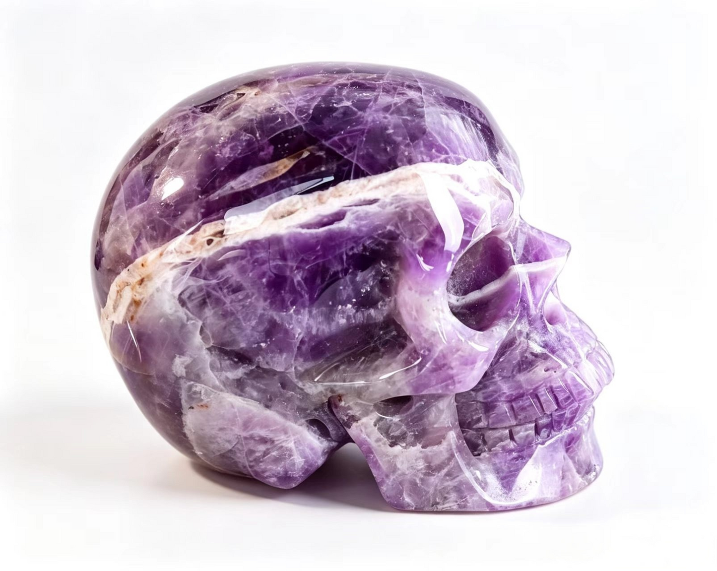 2.2" Natural Amethyst Crystal Skull Spiritual Calming Ornament