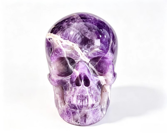 2.2" Natural Amethyst Crystal Skull Spiritual Calming Ornament