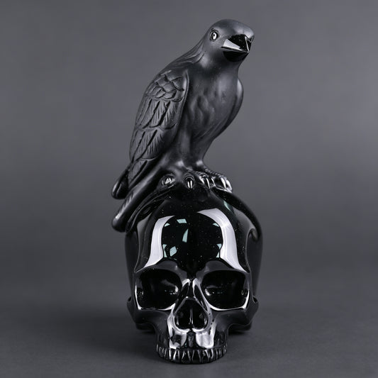 6"Black Obsidian Crystal Skull and Eagle