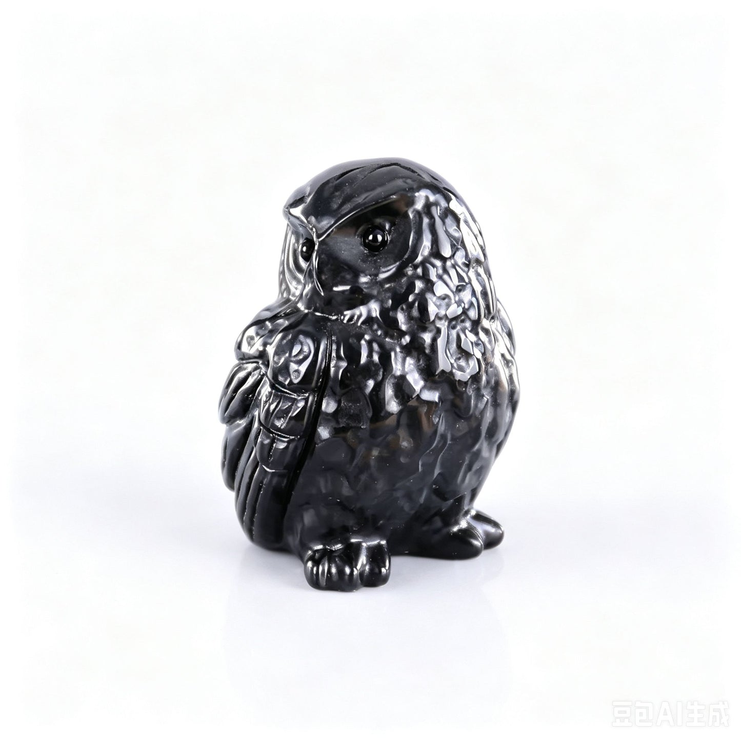2.5"Natural Crystal Hand Carved Cute Owl Figurine, Spirit Animal Wisdom Stone Spiritual Healing Home Altar Decor