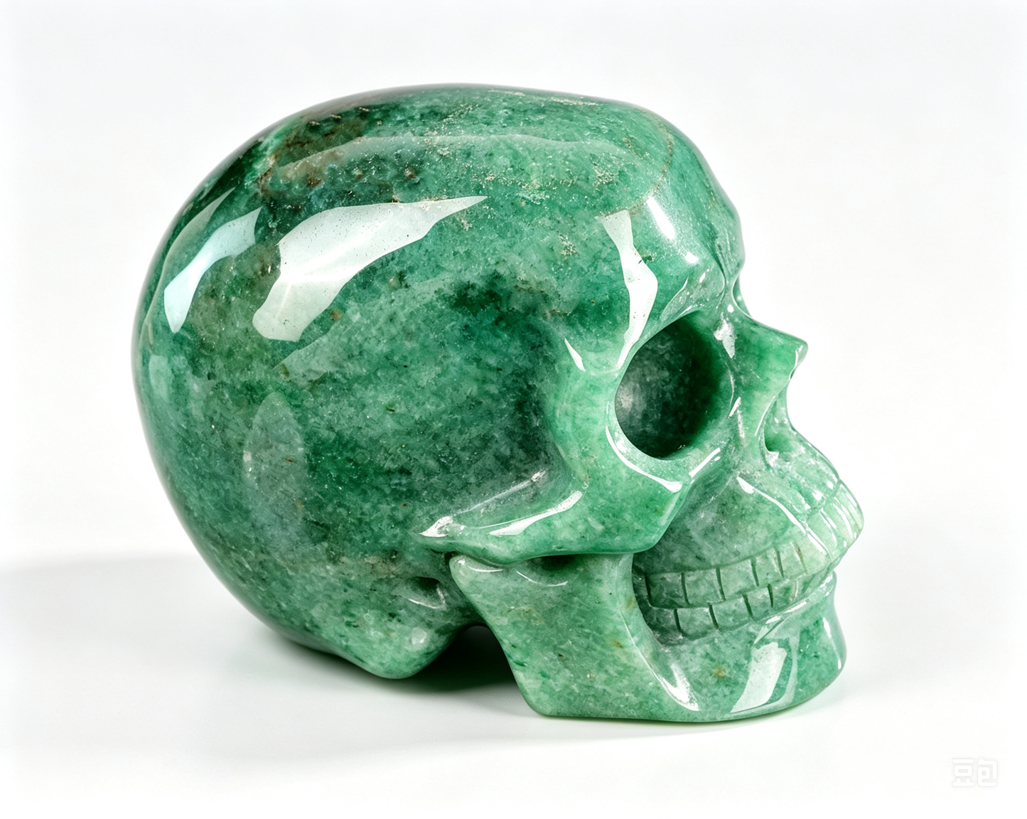 3.0"Natural Green Aventurine Crystal Skull Spiritual Prosperity Ornament