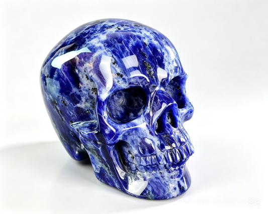2.2"Natural Sodalite Crystal Skull Spiritual Truth & Calming Ornament
