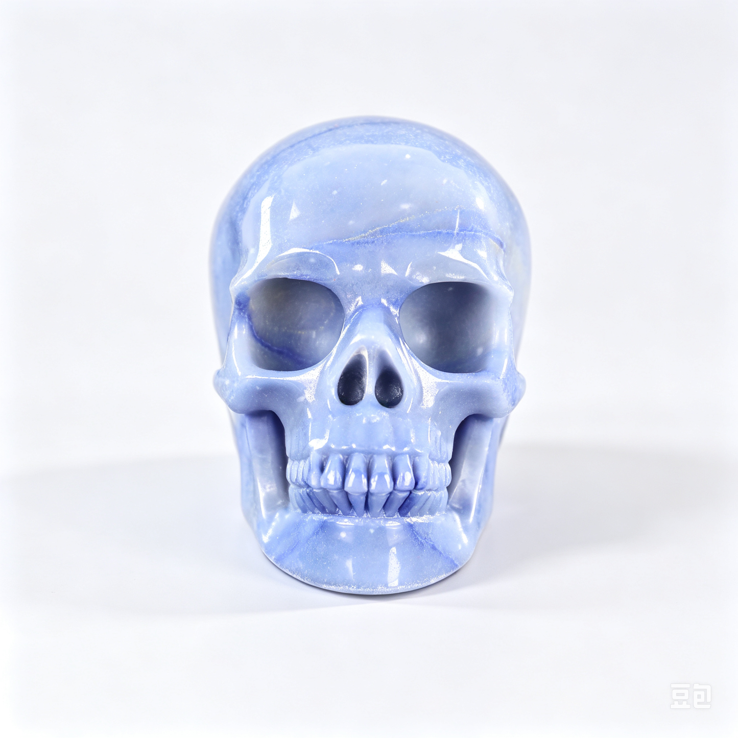 2.2"Natural Blue Aventurine Crystal Skull Spiritual Soothing Ornament