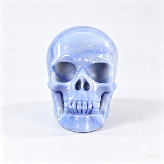 2.2"Natural Blue Aventurine Crystal Skull Spiritual Soothing Ornament