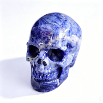 4.5" Sodalite Crystal Skull side view