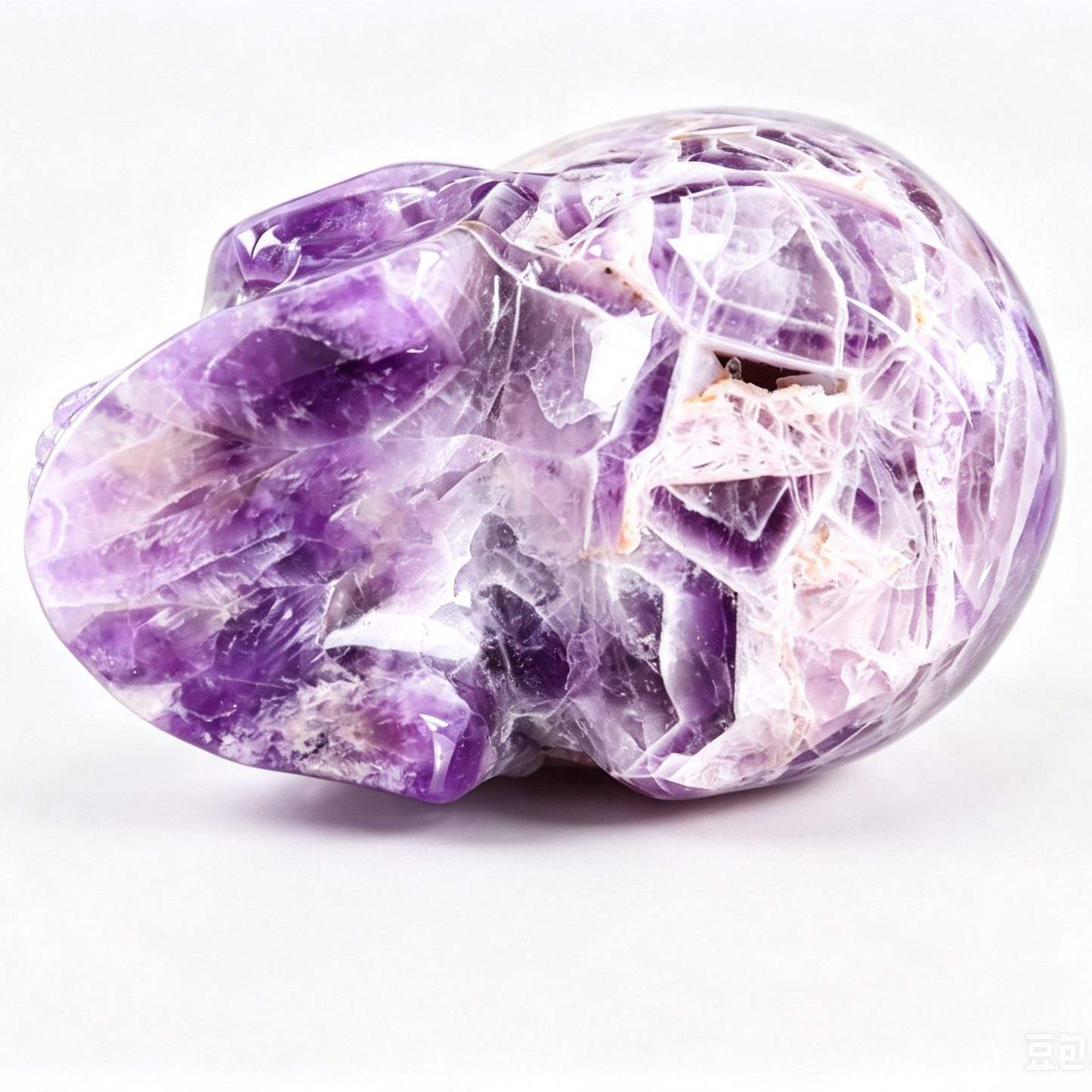 7.0"Hand Carved Natural Amethyst Crystal Skull Spiritual Calming Ornament