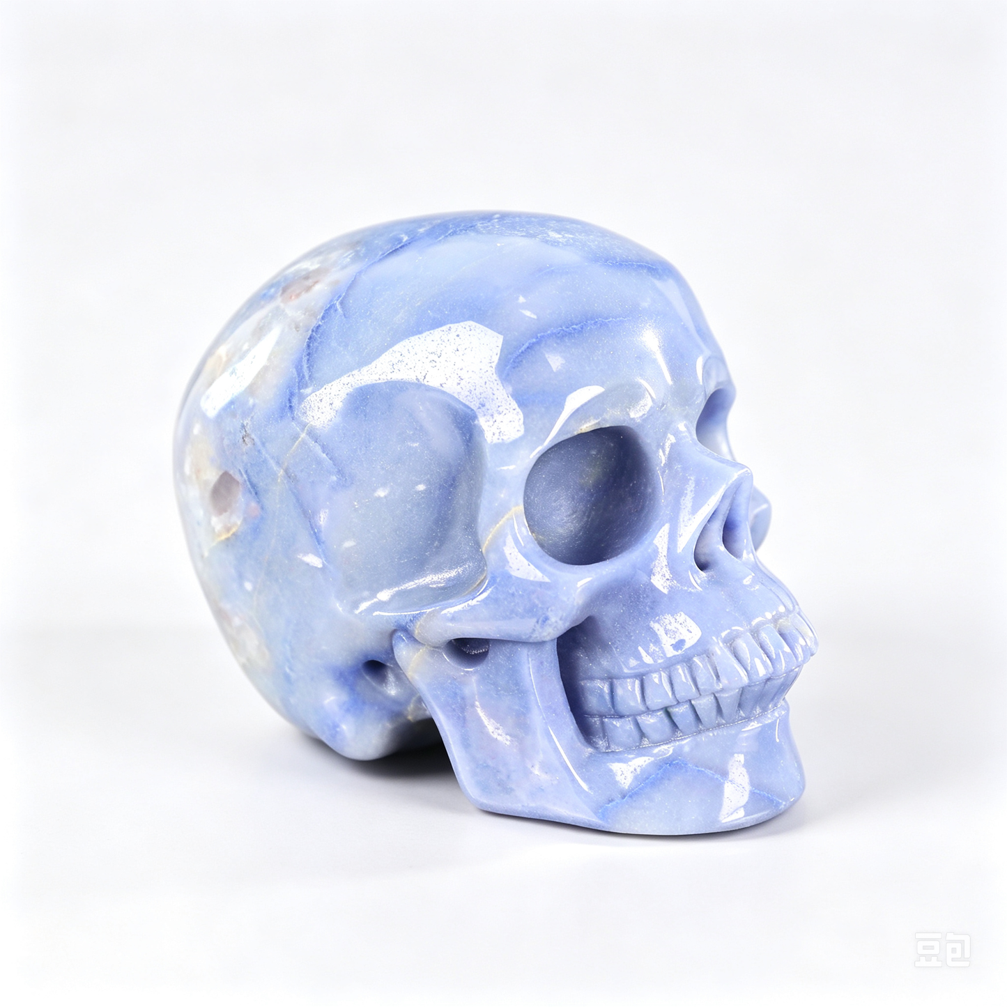 3.0"Natural Blue Aventurine Crystal Skull Spiritual Soothing Ornament