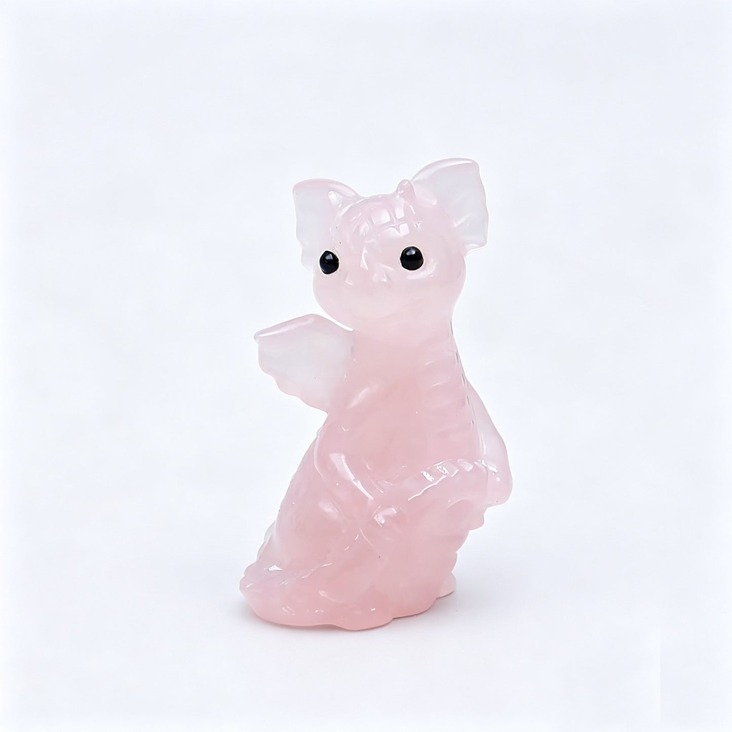 Natural Crystal Hand Carved Cute Baby Dragon Figurine, Fantasy Spirit Animal Spiritual Healing Home Altar Decor