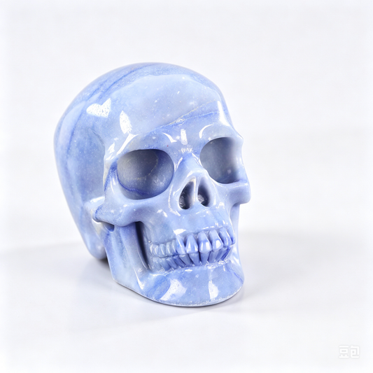 2.2"Natural Blue Aventurine Crystal Skull Spiritual Soothing Ornament
