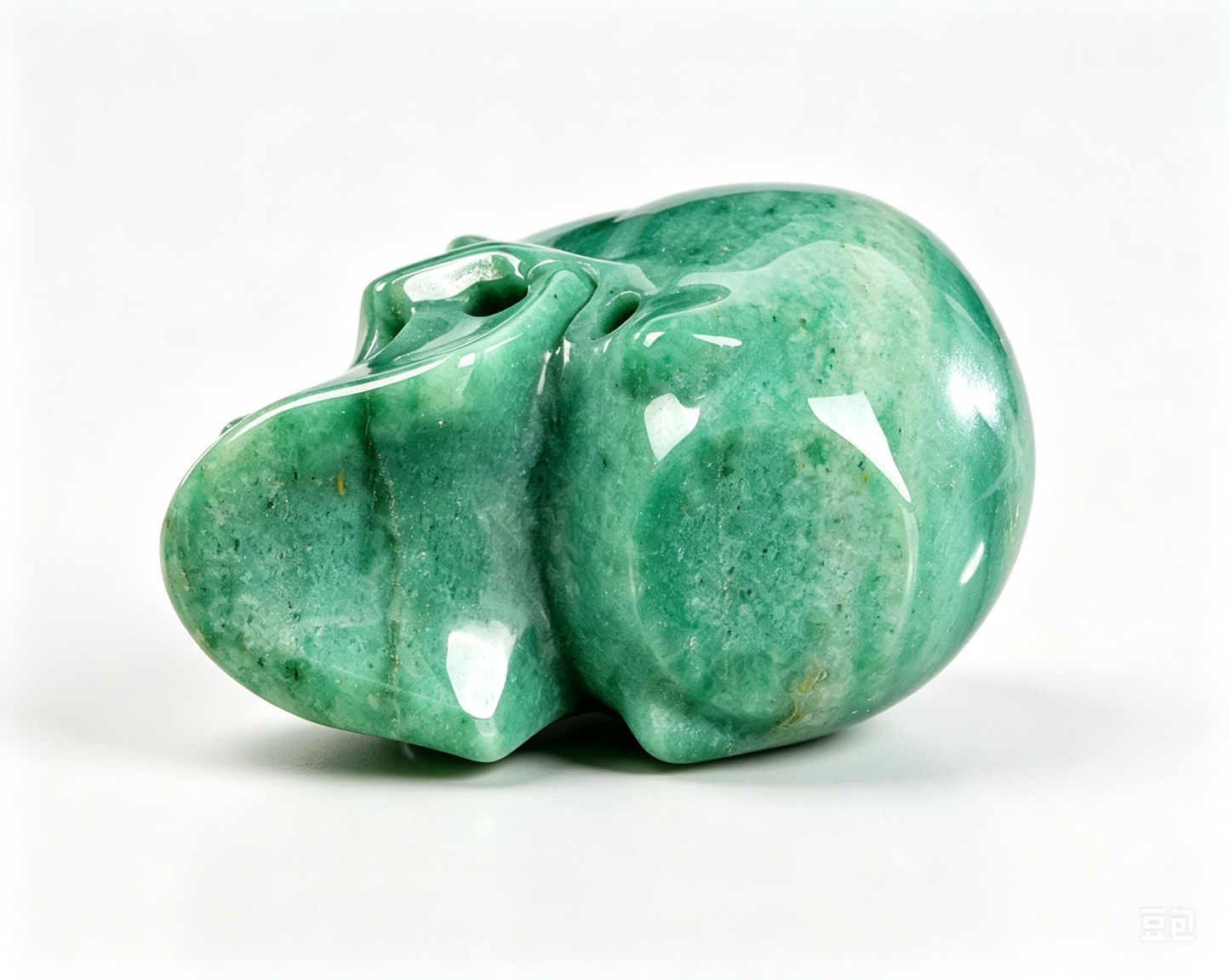 2.2"Natural Green Aventurine Crystal Skull Spiritual Prosperity Ornament