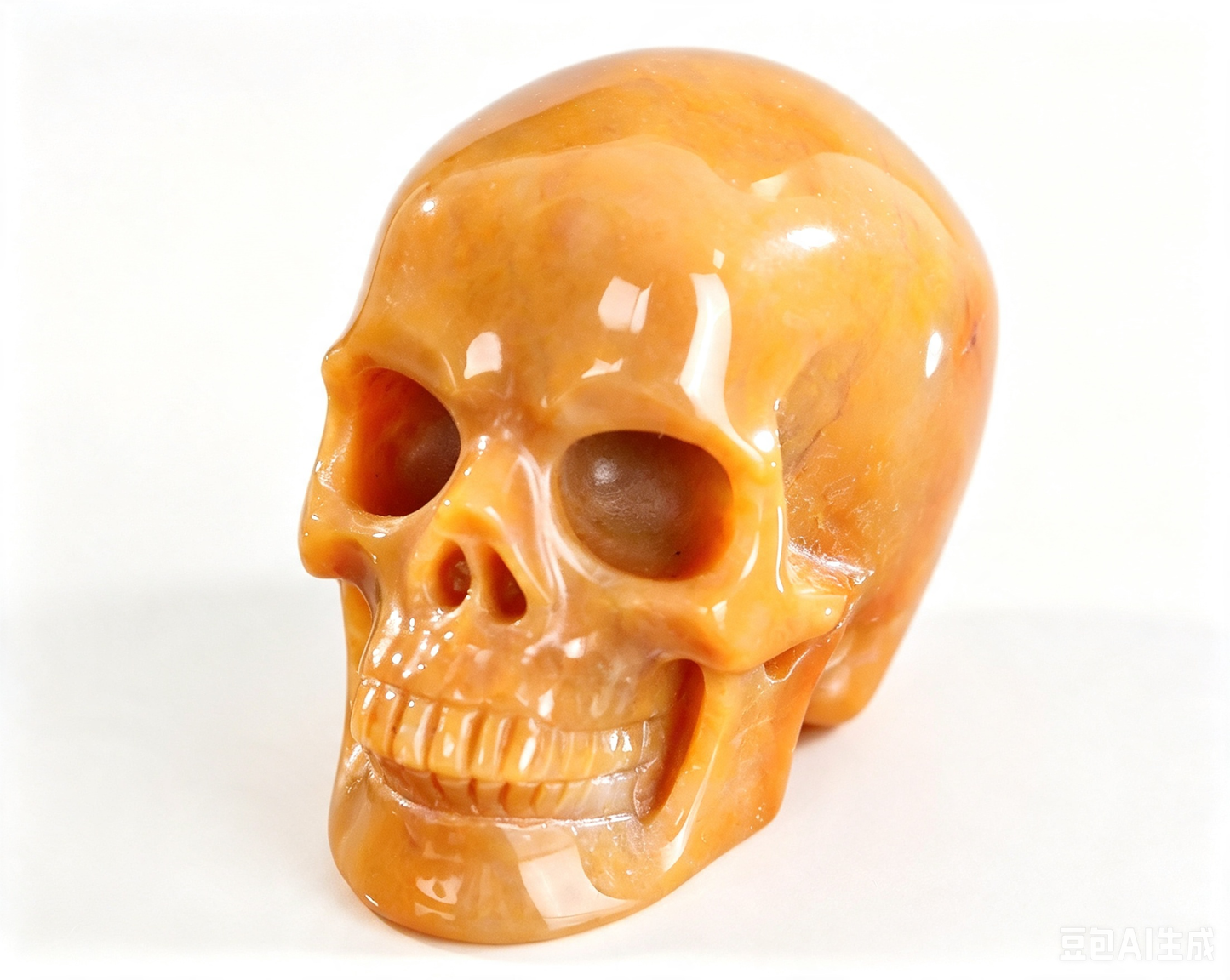 4.5"Natural Yellow Chalcedony Crystal Skull Spiritual Optimism Ornament