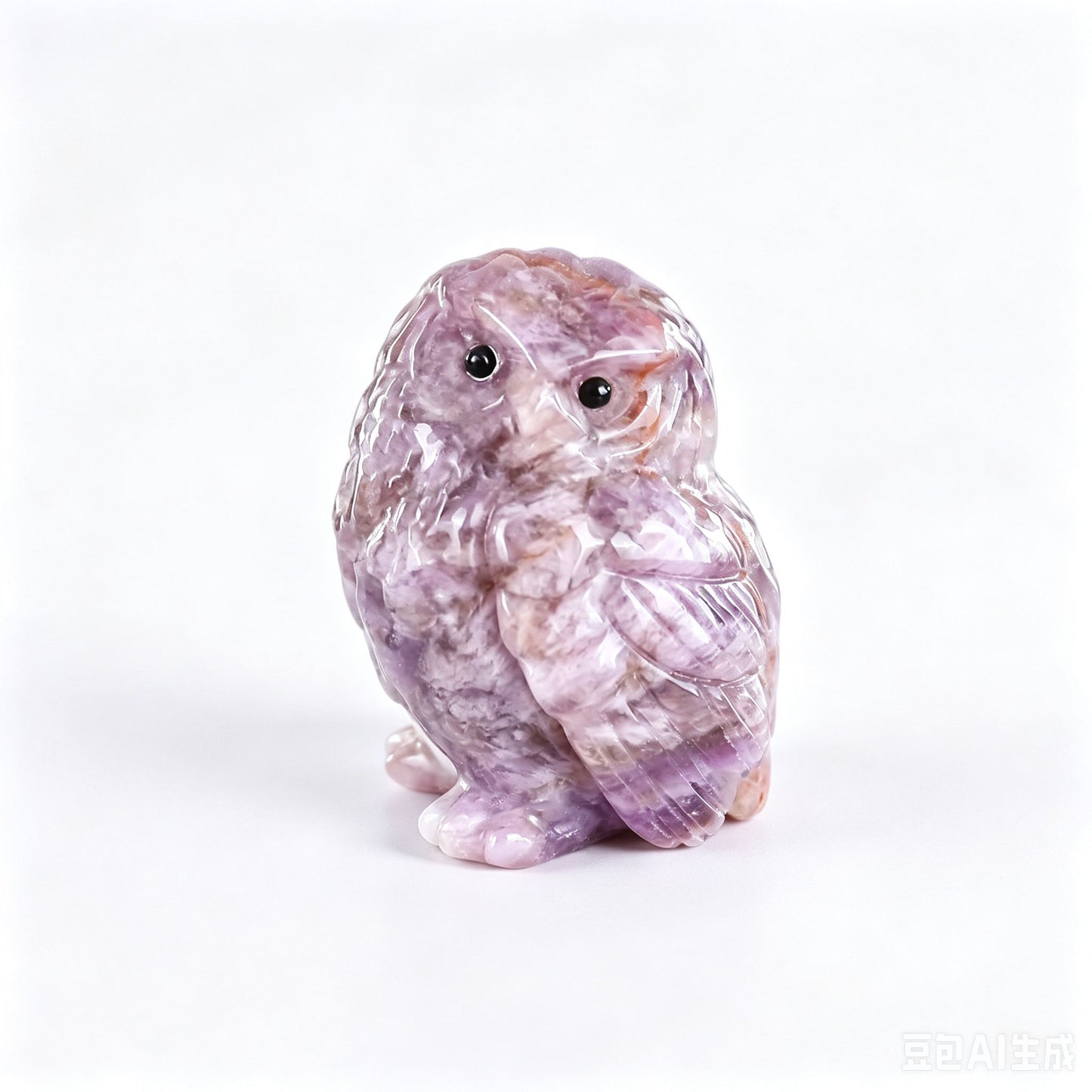 2.5"Natural Crystal Hand Carved Cute Owl Figurine, Spirit Animal Wisdom Stone Spiritual Healing Home Altar Decor