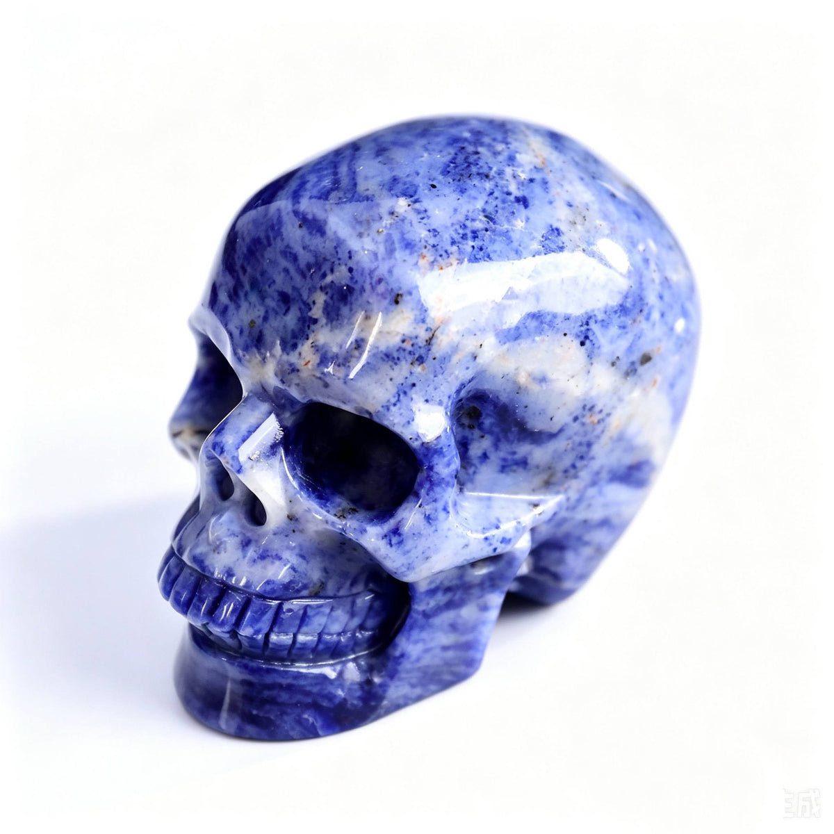 4.5" Sodalite Crystal Skull left front view
