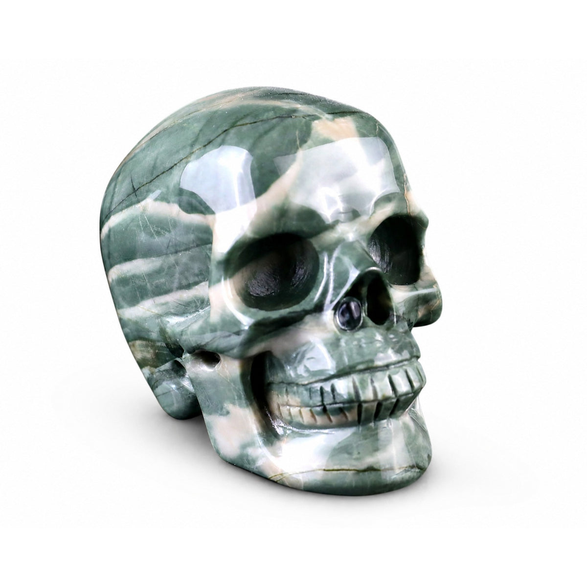 Nine Dragon Jade crystal skull right front 45