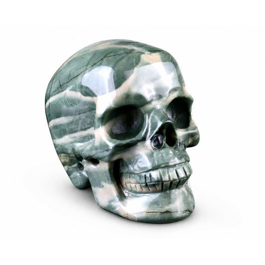 Nine Dragon Jade crystal skull right front 45
