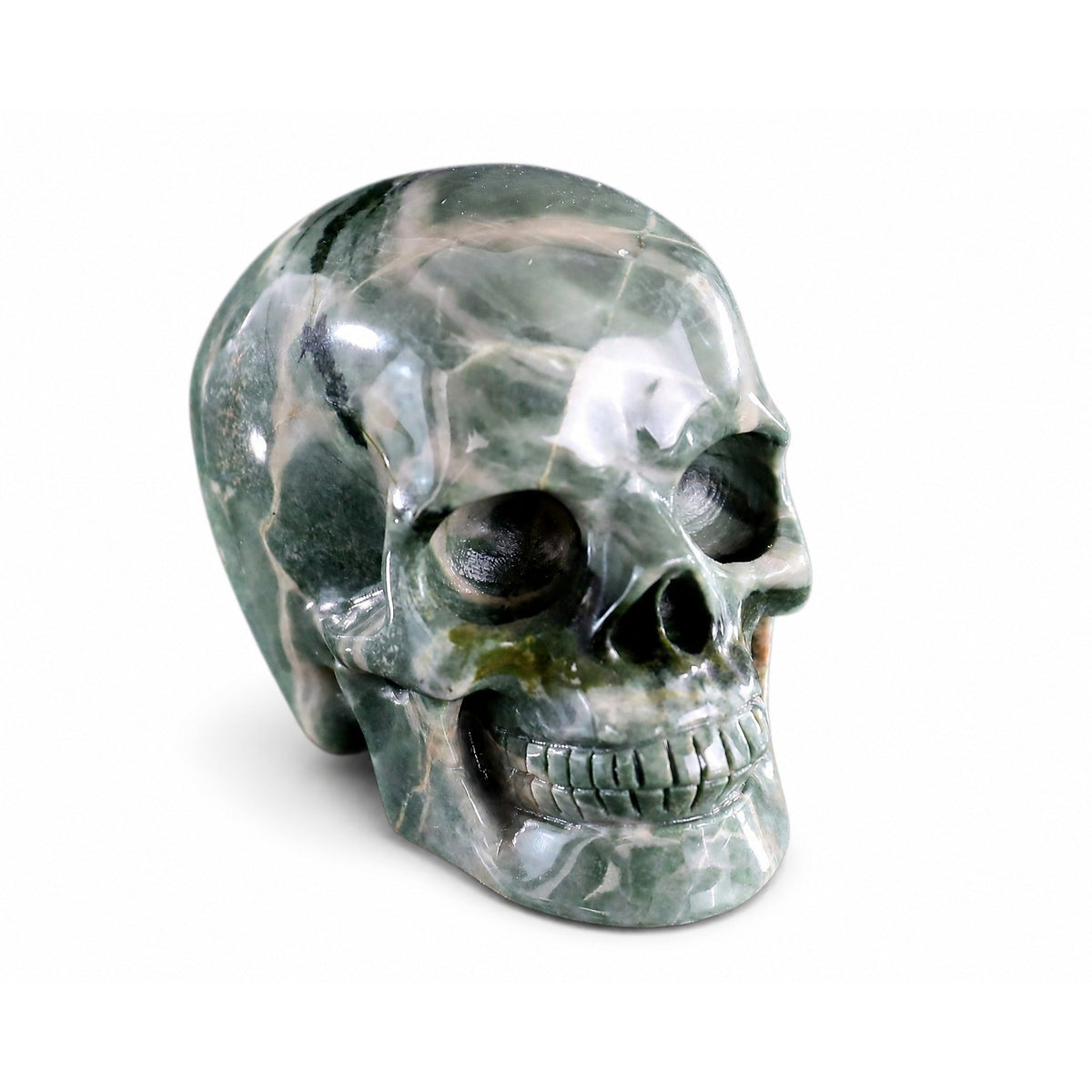Nine Dragon Jade crystal skull right front 45