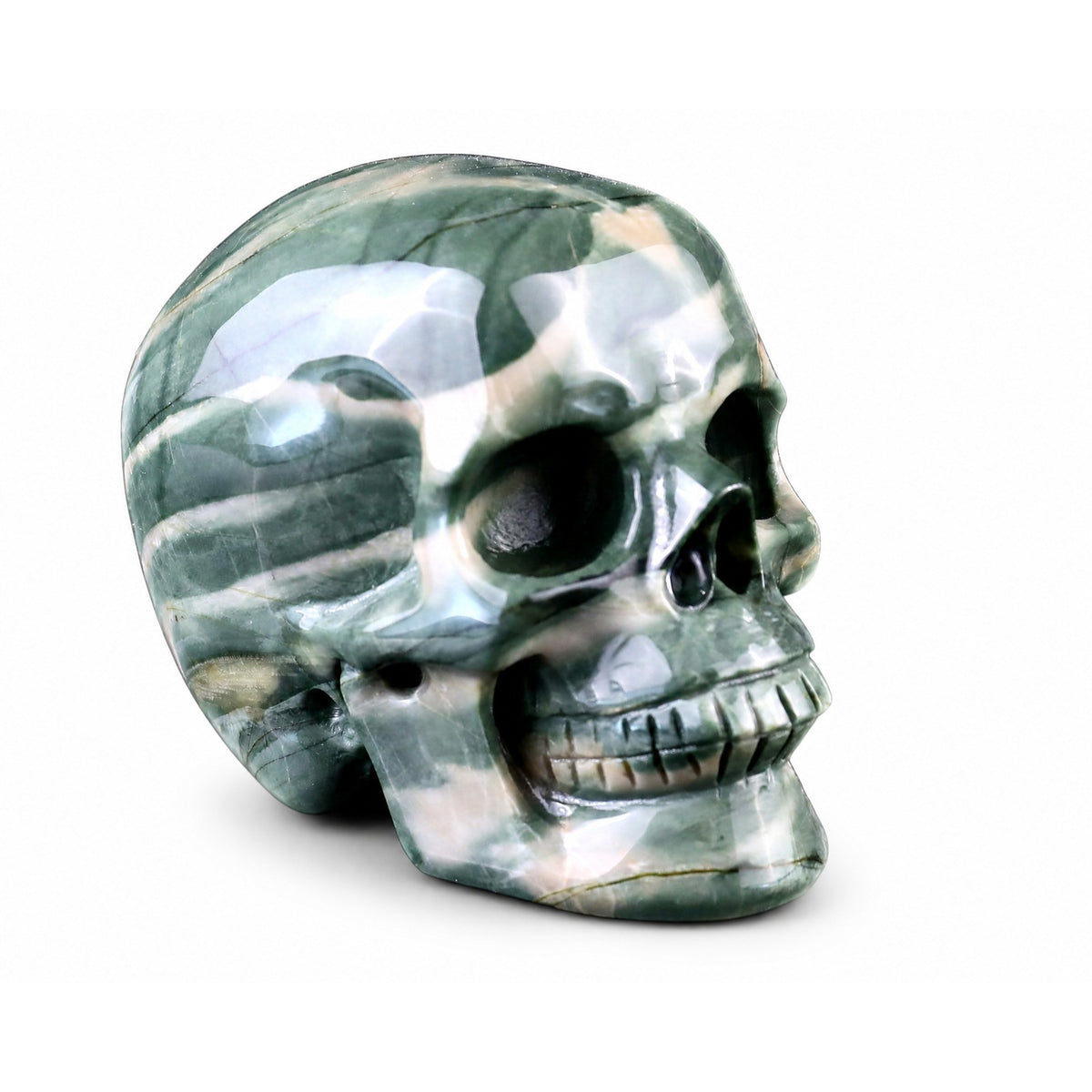 Nine Dragon Jade crystal skull left front 45