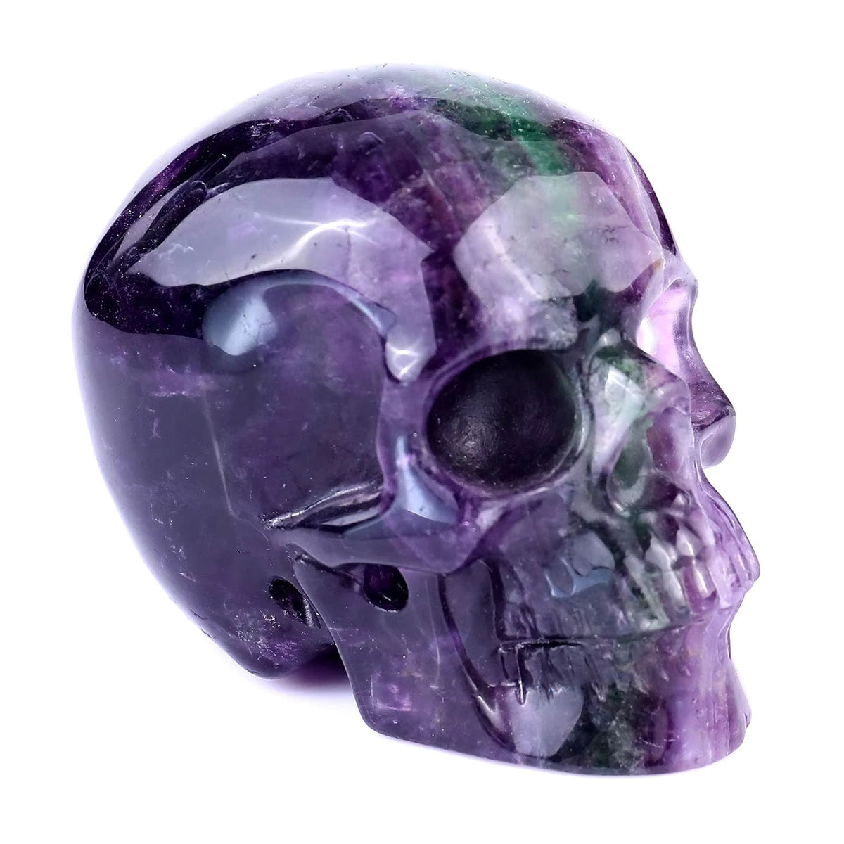 Fluorite crystal skull right front 45