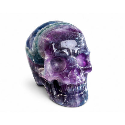 Fluorite crystal skull right front 45
