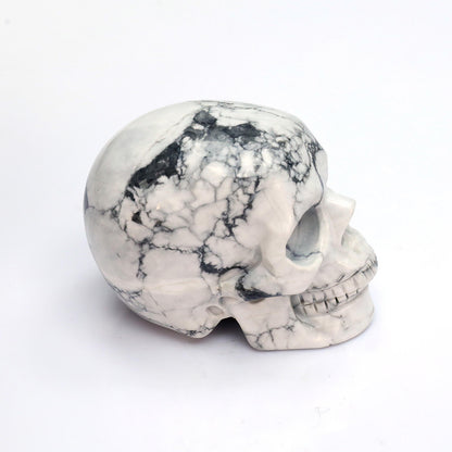 Howlite crystal skull right front 45